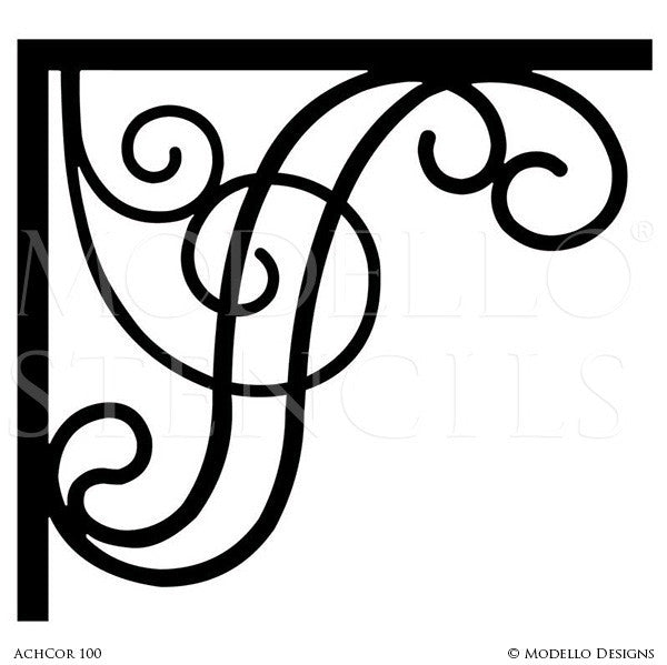 Adhesive Wall Corner Stencils with Decorative Designs for Painting - Modello Custom Stencils