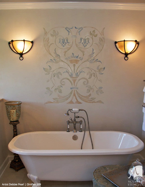 Painted Furniture Cabinet Panels & Wall Panels - Modello Custom Stencils for Decorating