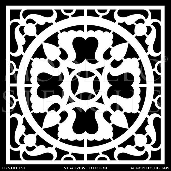 Custom Painted Decor with Tile Stencils - Modello Custom Vinyl Stencils