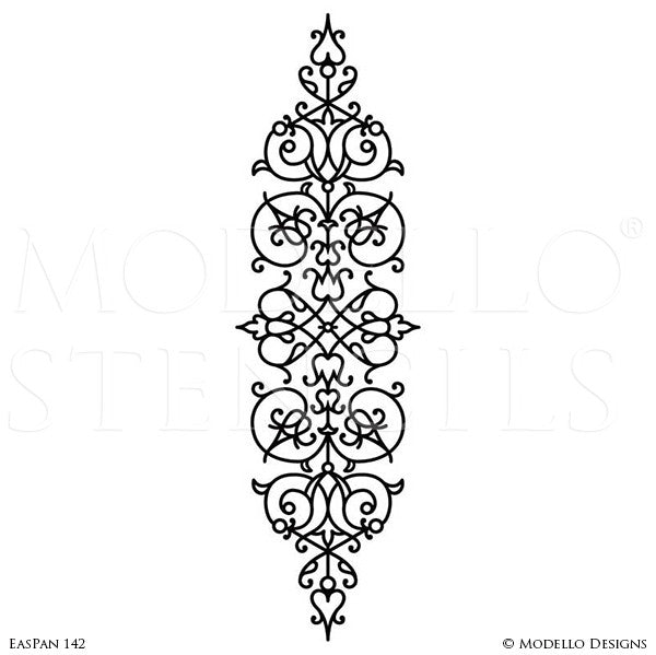 Decorative Panel Stencils for Stenciling Ceiling or Wall Designs - Modello Custom Stencils for Traditional Classic Decor