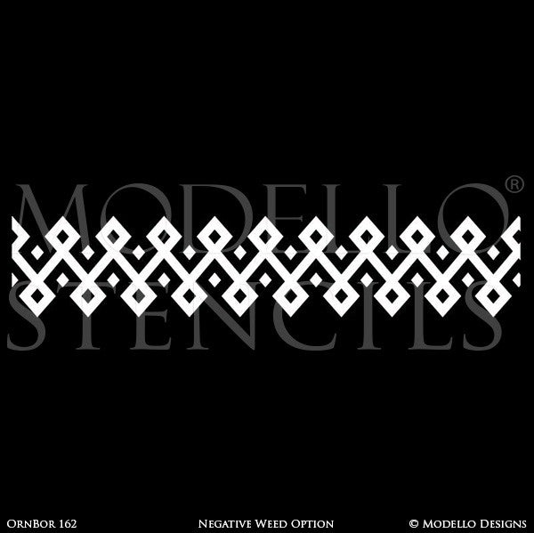 Classic and Detailed Border Designs for Floor Painting and Ceiling Decor - Modello Custom Stencils