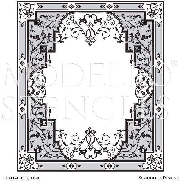 Traditional Floor Ceiling Designs for Decorative Stencil Art - Modello Custom Stencils