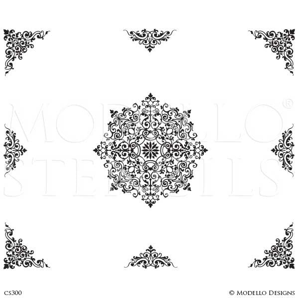 Decorative Ceiling Stencils - Custom Ceiling Designs - Paint Stencils ...