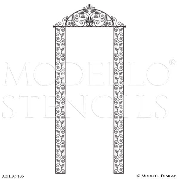 Door Way or Archway Designs Painted Wall Finish - Modello Custom Panel Stencils