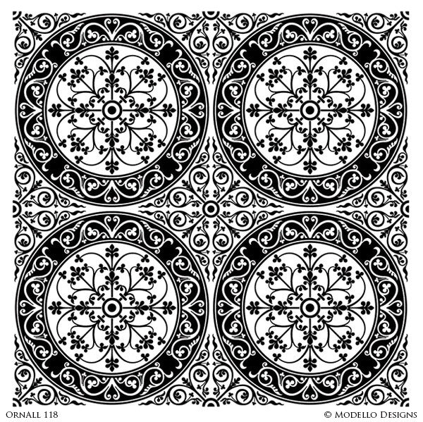 Custom Wallpaper Designs; Large Stencils for Painting Walls & Flooring ...