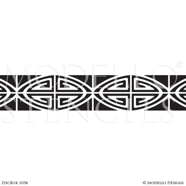 Art Deco Art Nouveau Retro Vintage Design Geometric Pattern - Large Wall Border Stencils - Modello Custom Stenciling