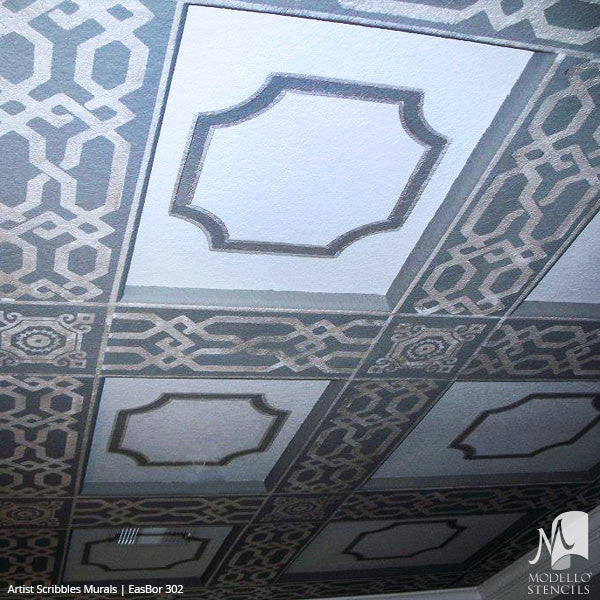 Asian Geometric Border Stencils for Painting Decorative Wall Finish - Modello Designs