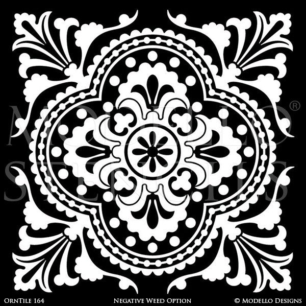Ornamental Decorative Tiles for Easy Stenciling - Modello Custom Stencils