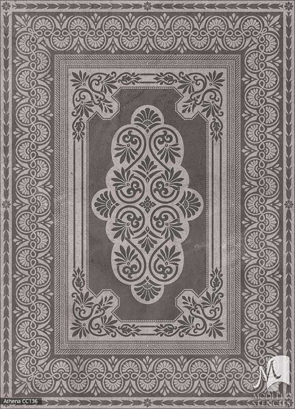 Professional Painted Flooring with Carpet Panel Stencils - Custom Modello Stencils