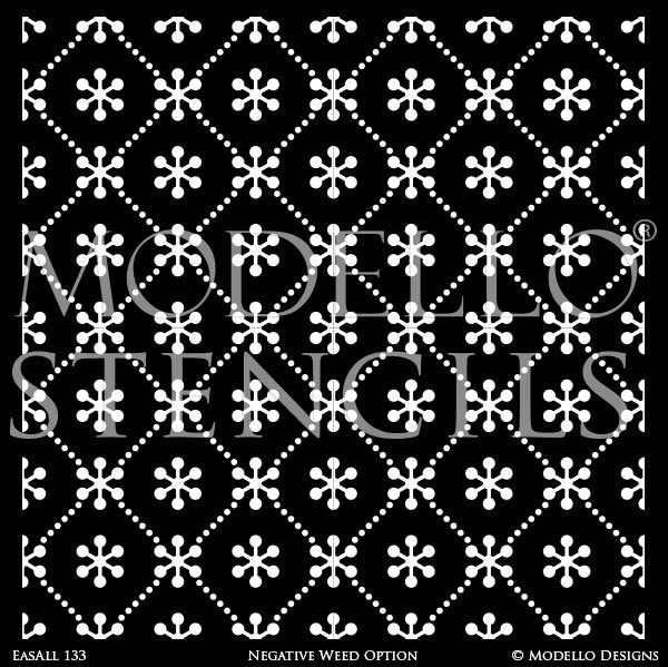 Swedish or Bohemian Wallpaper Wall Stencils - Modello Designs
