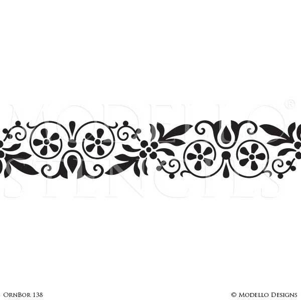 Ornamental and Decorative Wall Art Stencils - Modello Custom Designer Border Stencils
