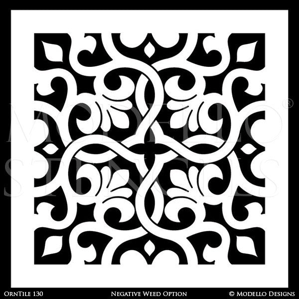 Stenciling and Painting Furniture with Ornamental Tile Designs - Modello Custom Vinyl Stencils