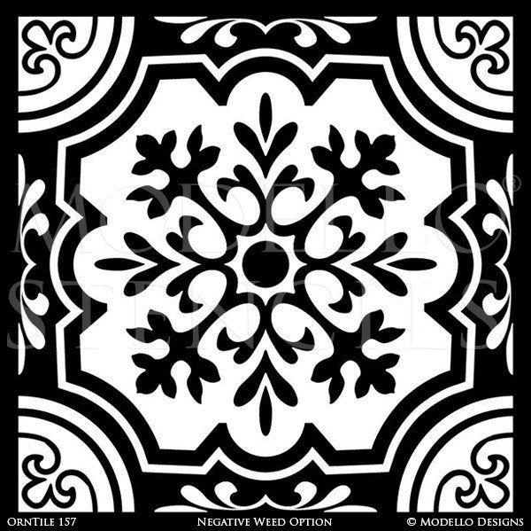 Trendy Tile Designs Painted on Ceilings and Floors - Modello Custom Tile Stencils