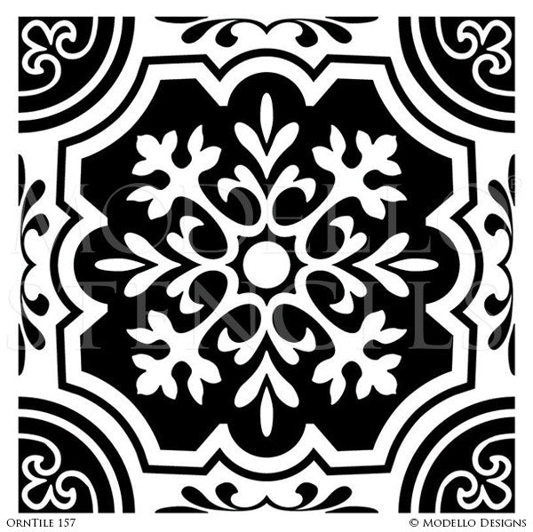 Trendy Tile Designs Painted on Ceilings and Floors - Modello Custom Tile Stencils