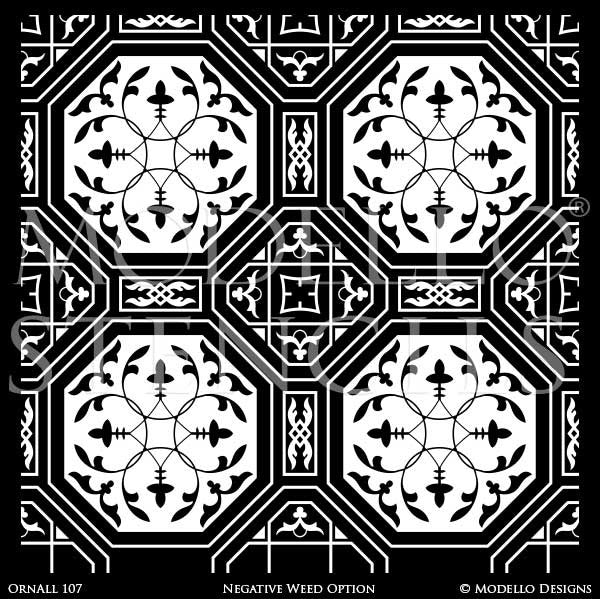 Custom Decorative Concrete Tile Stencils for Colorful Floors - Modello Designs