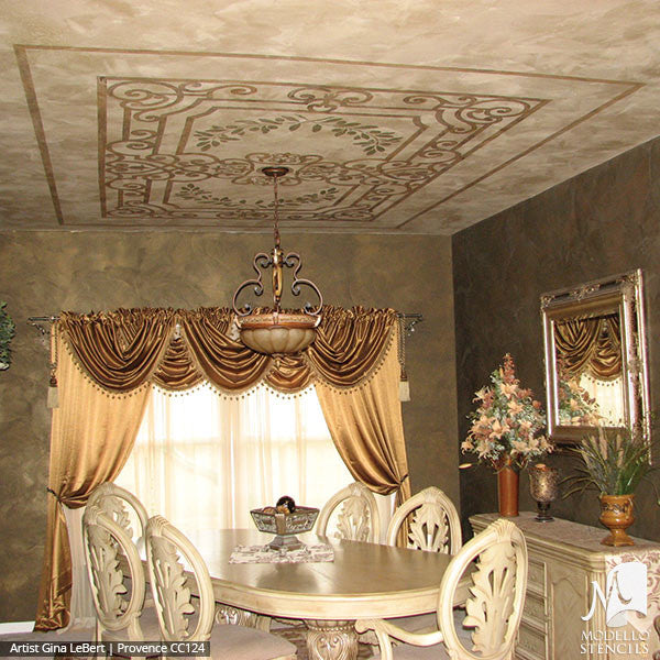 Grand Painted Ceiling Panel Stencils for Custom Decorating - Modello Custom Stencils