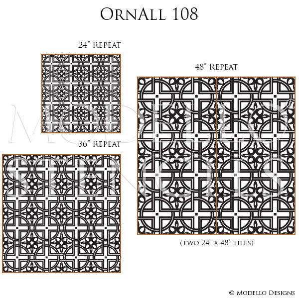 Wall Art and Wall Mural Panels Painted onto Custom Home Decor Projects - Modello Custom Stencils