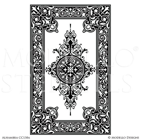 Decorative Carpet Panels for Floors or Ceilings - Modello Custom Stencils