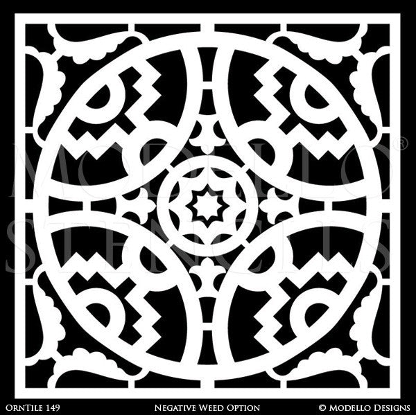 Painting Floor Stencils and Wall Stencils with Tiles - Modello Custom Stencils