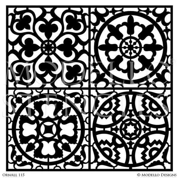 Custom Decorative Concrete Tile Stencils for Colorful Floors - Modello Designs
