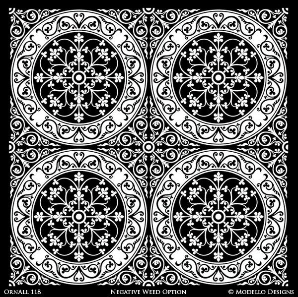 Custom Wallpaper Designs; Large Stencils for Painting Walls & Flooring ...