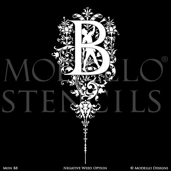 Letter B Painted Lettering Initial Family Name Monogram - Modello Custom Stencils