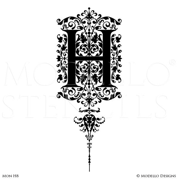 Monogram Wall Art - Custom Lettering Stencils from Modello Designs ...