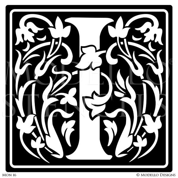 Monogram Wall Art - Custom Lettering Stencils from Modello Designs – Modello® Designs monogram-wall-art-custom-lettering-stencils-from-modello-designs-modello-designs