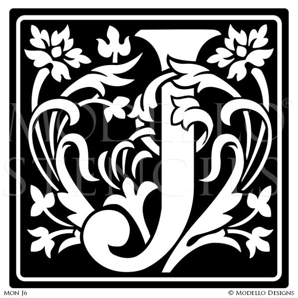 Monogram Wall Art - Custom Lettering Stencils from Modello Designs – Modello® Designs monogram-wall-art-custom-lettering-stencils-from-modello-designs-modello-designs