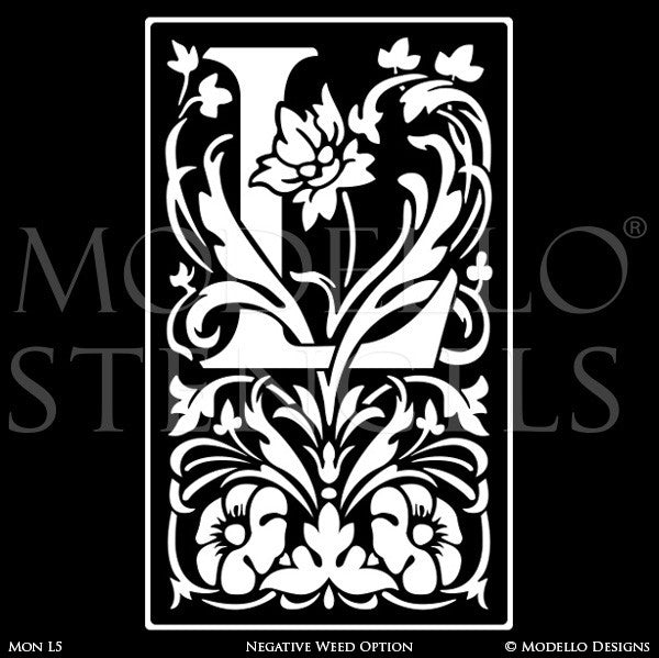 Monogram Wall Art - Custom Lettering Stencils from Modello Designs ...