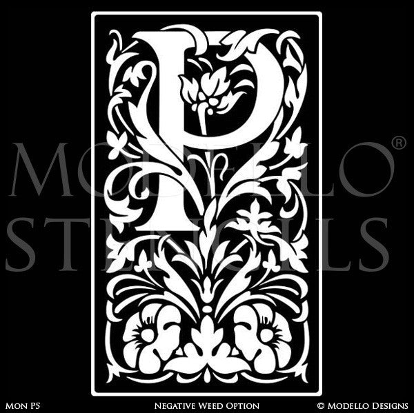 Letter P Lettering Stencils for Decorative Wall Painting Projects - Modello Custom Stencils