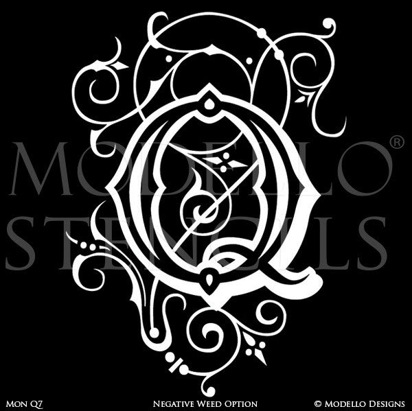 Letter Q Custom Wall Art Lettering Designs for Classic Decor - Modello Custom Stencils