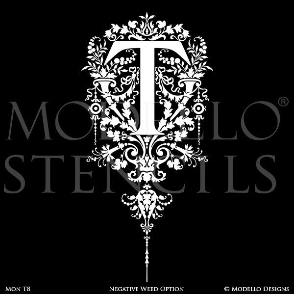 Letter F Large Typography Stencils for Custom Painted Wall Mural - Modello Custom Stencils