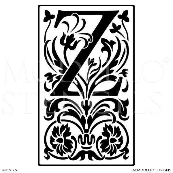 Letter Z Alphabet Lettering Stencils for Decorative Painting Projects - Modello Custom Stencils