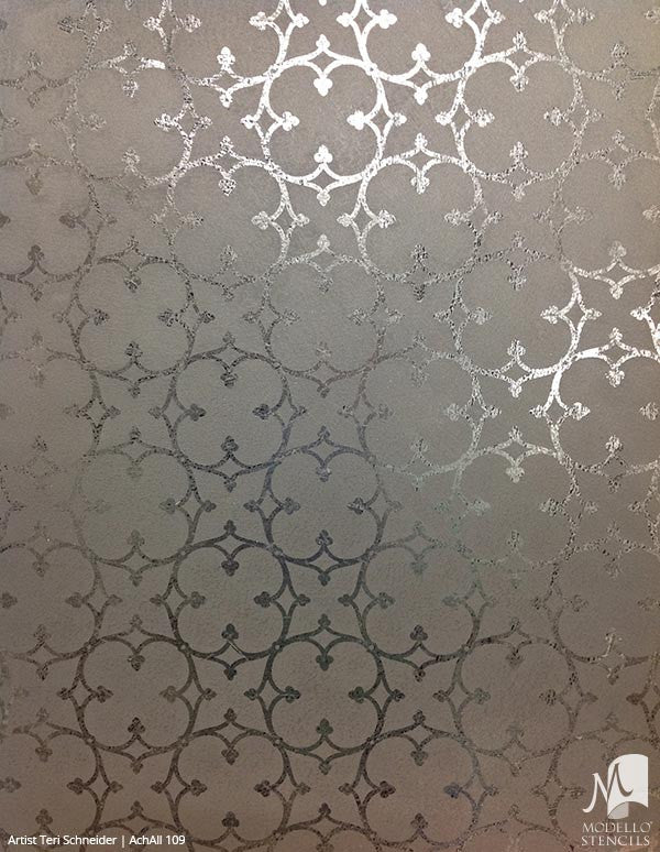 Metallic Modern Wall Designs - Modello Custom Stenciled Wall