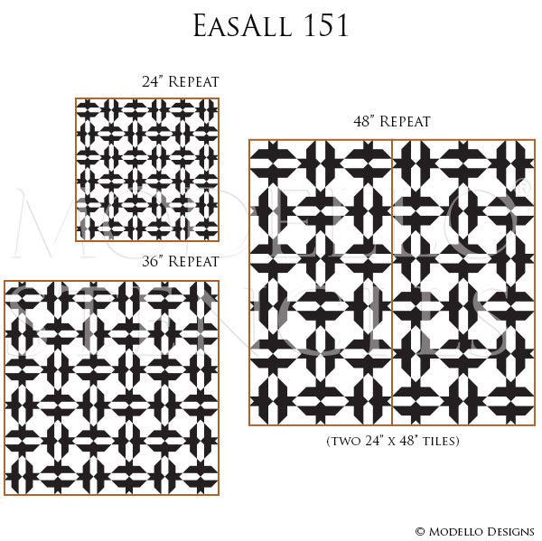 Professional Painting with Boho Chic Allover Wall Stencils for Decorating - Modello Designs