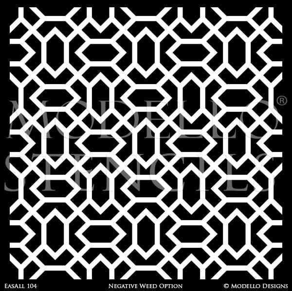 Moroccan, Asian, Indian Decor Ideas and Exotic Interiors - Custom Wall Art Panels and Painted Ceiling Stencils