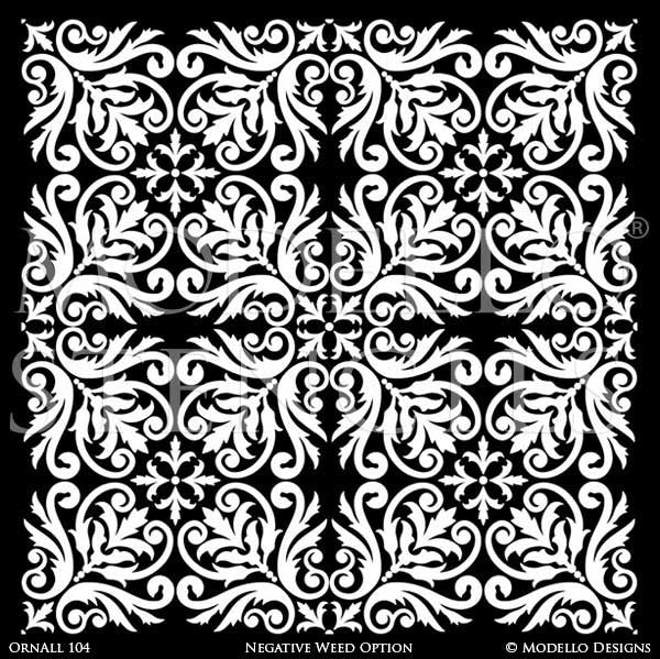 Professional Painted Flooring and Wall Tile Stencils - Custom Modello Stencils