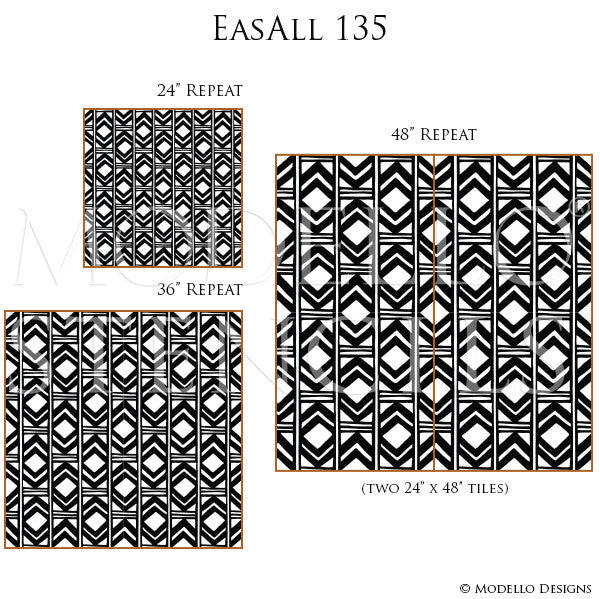 Professional Painting with Boho Chic Allover Wall Stencils for Decorating - Modello Designs