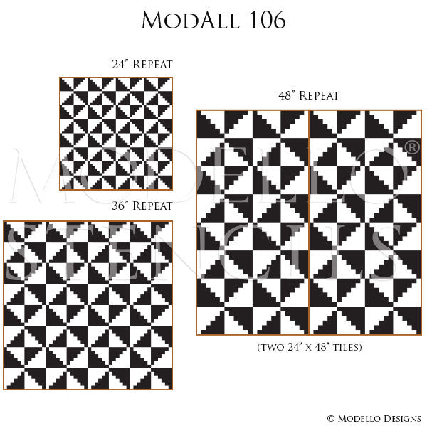 Large Wall Stencils with Custom Modern Geometric Designs - Modello Stencils