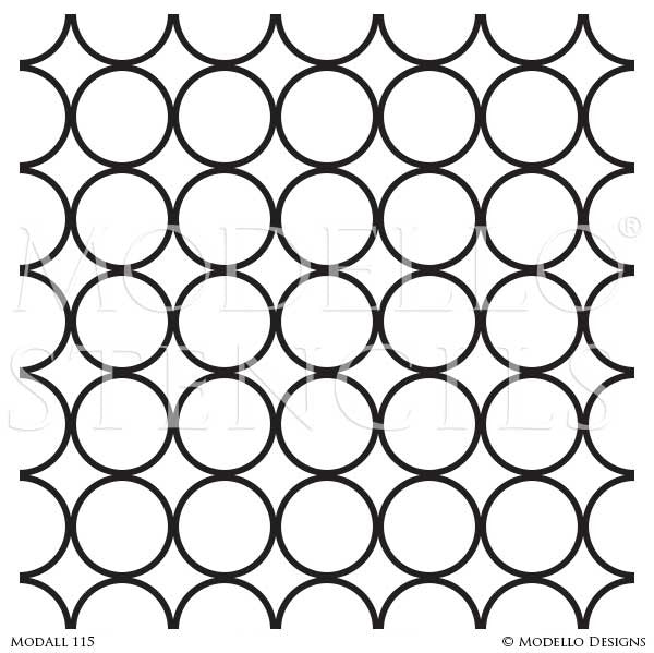 Modern Polka Dot Dotted Pattern Painted Allover Wall Stencils or Floor Stencils - Modello Designs
