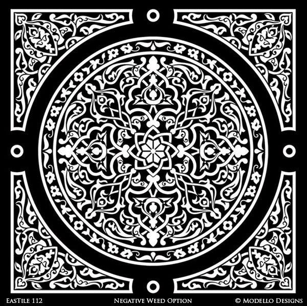 Eastern Moorish Moroccan Asian Oriental African Designs for DIY Painted Exotic Decor - Large Designer Tiles Stencils for Decorating
