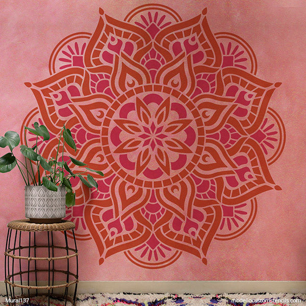 Large Mandala Wall Mural Stencils Painting DIY Mandalas Wall Art
