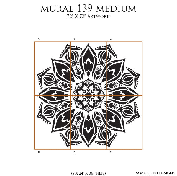 NEW! Bhakti Mandala Wall Mural Stencil