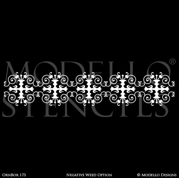 Large Designer Stencils for Painting Colorful Patterns on Wall Decor & Wall Murals - Modello Custom Stencils