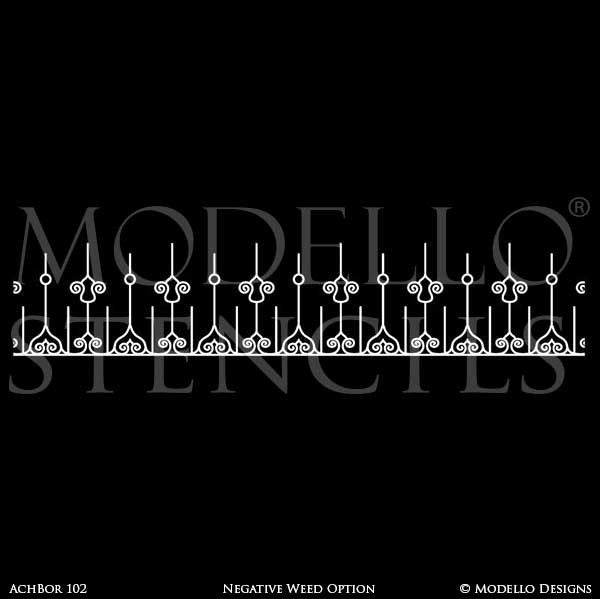 Peel and Stick Adhesive Border Stencils for Painting - Modello Custom Stencils