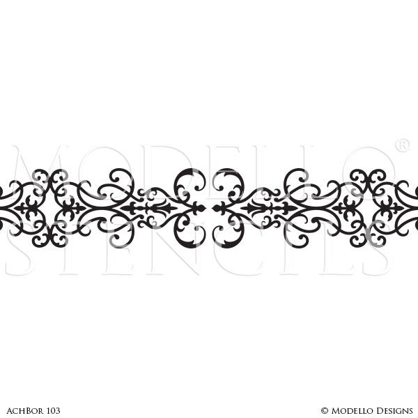 Custom Border Stencils for Painting Ceiling Designs & Wall Borders –  Modello® Designs