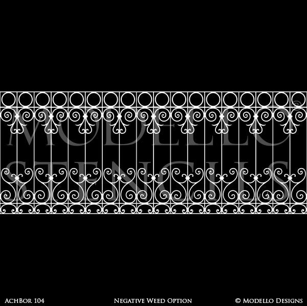 Classic Border Designs for Wall Mural Painting Projects and Decorative Ceilings - Modello Custom Stencils