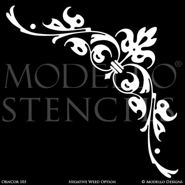 Custom Corner Stencils Ceiling Corner Patterns Wall Corners Design