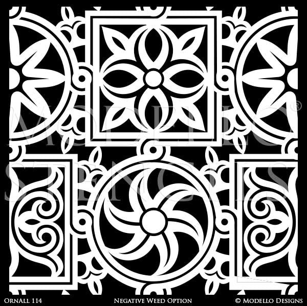 Custom Decorative Concrete Tile Stencils for Colorful Floors - Modello Designs